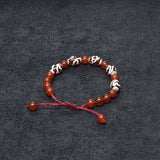 Red Agate Beads Red&White Tibet Louts Fengshui DZI Bracelet