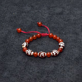 Red Agate Beads Red&White Tibet Louts Fengshui DZI Bracelet