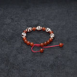 Red Agate Beads Red&White Tibet Louts Fengshui DZI Bracelet