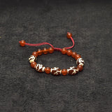 Red Agate Beads Red&White Tibet Louts Fengshui DZI Bracelet