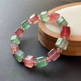 Red & Green Strawberry Crystal Bracelet for Women - Hand Wrist Stone Jewelry