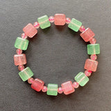 Red & Green Strawberry Crystal Bracelet for Women - Hand Wrist Stone Jewelry