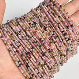 2X4MM Tourmaline Rose Quartz Faceted Beads for DIY Jewelry