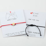 Personalized Red Rope Bracelet with Engraved Rectangle Letter