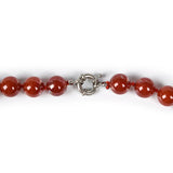 Red Carnelian Beads Necklace 10mm Hand Knotted 18 Inch Long