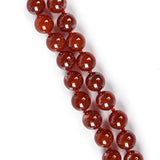 Red Carnelian Beads Necklace 10mm Hand Knotted 18 Inch Long