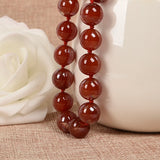 Red Carnelian Beads Necklace 10mm Hand Knotted 18 Inch Long