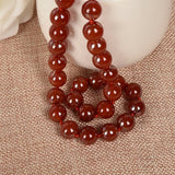 Red Carnelian Beads Necklace 10mm Hand Knotted 18 Inch Long