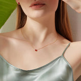 Red Carnelian Heart Necklace 925 Sterling Silver Love Heart Necklace