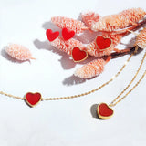 Red Carnelian Heart Necklace 925 Sterling Silver Love Heart Necklace