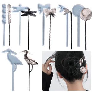 Red-crowned Crane Style Hairpin Resin Mold