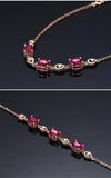 Red Crystal Ruby Bracelet 18k Rose Agate Zircon Diamond Gemstones