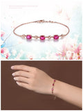 Red Crystal Ruby Bracelet 18k Rose Agate Zircon Diamond Gemstones