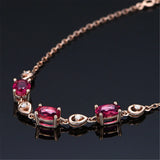 Red Crystal Ruby Bracelet 18k Rose Agate Zircon Diamond Gemstones