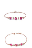 Red Crystal Ruby Bracelet 18k Rose Agate Zircon Diamond Gemstones