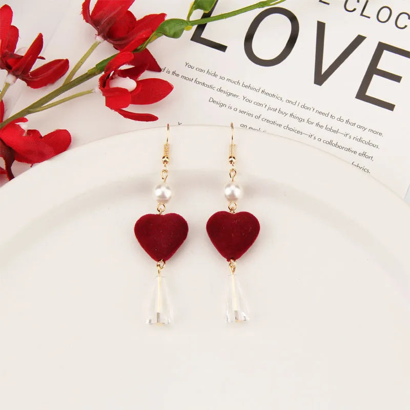 Red Pompom Beaded Earrings DIY Kit, Novice Friendly