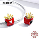 Fries Charm Bead for Bangle Pendant 925 Sterling Silver DIY