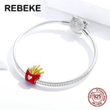 Fries Charm Bead for Bangle Pendant 925 Sterling Silver DIY