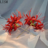 Red Flower Hairpin 3D Artificial Flower Mansa Zhuhua Hair Accessories