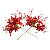 Red Flower Hairpin 3D Artificial Flower Mansa Zhuhua Hair Accessories