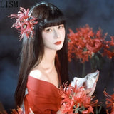 Red Flower Hairpin 3D Artificial Flower Mansa Zhuhua Hair Accessories