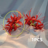 Red Flower Hairpin 3D Artificial Flower Mansa Zhuhua Hair Accessories