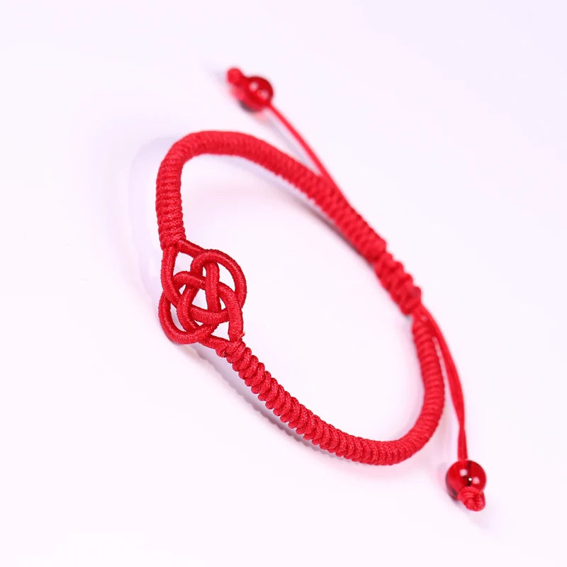 Red Knots Lucky Bracelet Tibetan Buddhism Knitted Adjustable Bracelet