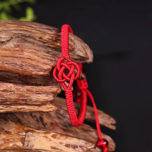 Red Knots Lucky Bracelet Tibetan Buddhism Knitted Adjustable Bracelet