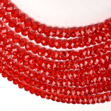 Passionate Red Multi-Layered Pearl & Crystal Necklace