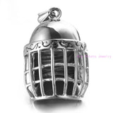 Silver Fencing Mask Knight Pendant Necklace