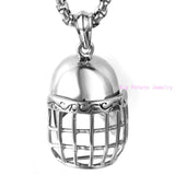 Silver Fencing Mask Knight Pendant Necklace
