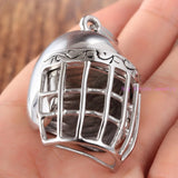 Silver Fencing Mask Knight Pendant Necklace