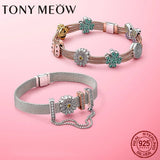 925 Sterling Silver Heart Clip Safety Chain Beads for Mesh Bracelet