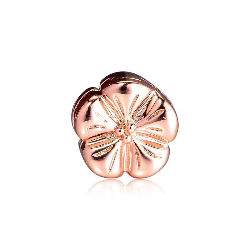 Classic Flower Clip Beads Charms for 925 Silver Bracelet DIY Jewelry Making