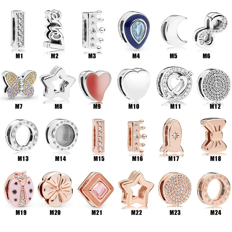 925 Sterling Silver Heart Charm Beads for Reflexions Bracelet