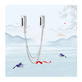 Reflexions Safety Chain Charm Beads For Mesh Bracelets Silver 925 Rose 18K