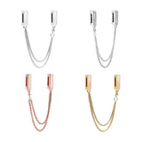 Reflexions Safety Chain Charm Beads For Mesh Bracelets Silver 925 Rose 18K