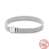 Reflexions Mesh Bracelet 925 Sterling Silver with Sparkling Clasp