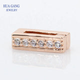925 Silver Sparkling Clip Beads Rose & Clear CZ for Bracelet