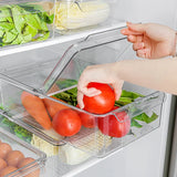 Clear Refrigerator Storage Box Kitchen Cabinet Drawer Fruit Container