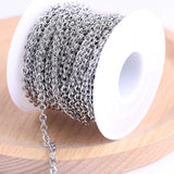 Stainless Steel Round Link Chains for Necklace Jewelry Making DIY