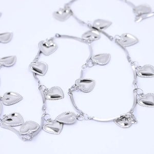 Reidgaller 2m Stainless Steel Heart Charm Rosary Chains for Necklace DIY
