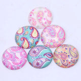Reidgaller Mixed Paisley Flower Glass Cabochons 25mm 20mm 12mm