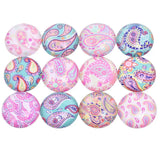 Reidgaller Mixed Paisley Flower Glass Cabochons 25mm 20mm 12mm