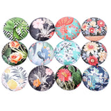 Mixed Floral Pattern Glass Cabochons 12mm-30mm DIY Jewelry Making