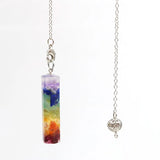 Reiki 7 Chakra Gemstone Pendant Wicca Healing Point Orgonite Pendulum