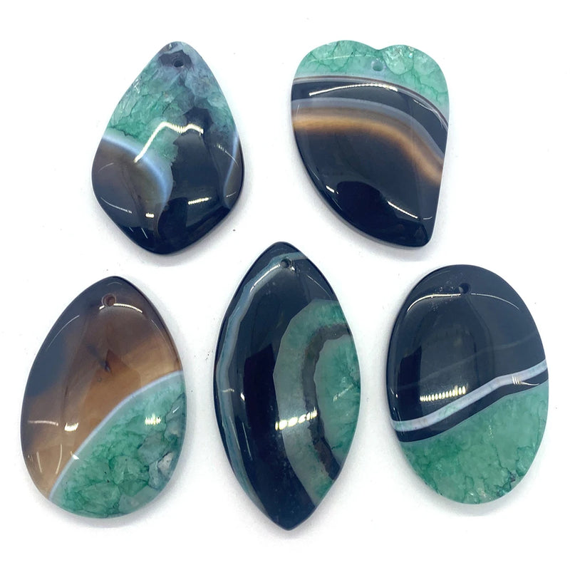Reiki Amulet Pendant 5 Pcs/Set Agate Charm Necklace DIY Jewelry Earring Necklace