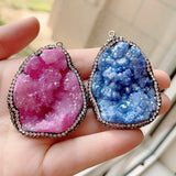 Reiki Healing Quartz Pink Crystal Stone Pendant Agates Pendulum