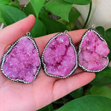 Reiki Healing Quartz Pink Crystal Stone Pendant Agates Pendulum