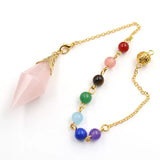 Reiki Healing Chakra Pendulum Natural Amethysts Pink Crystal Agates